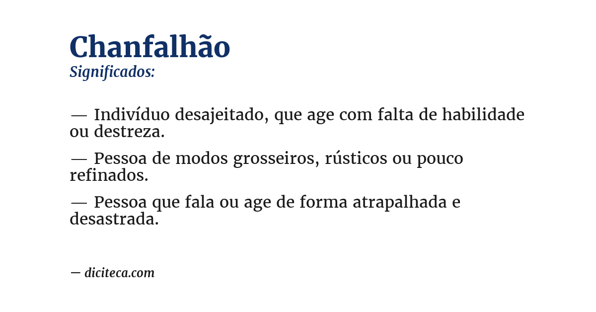 Significado de chanfalhão