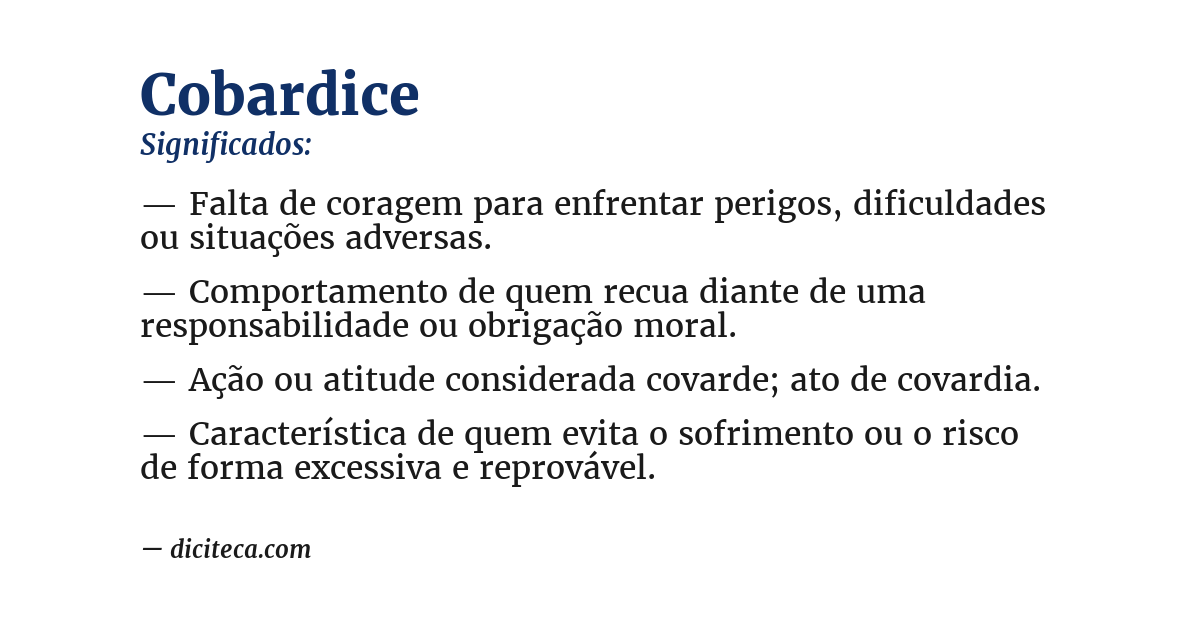 Significado de cobardice