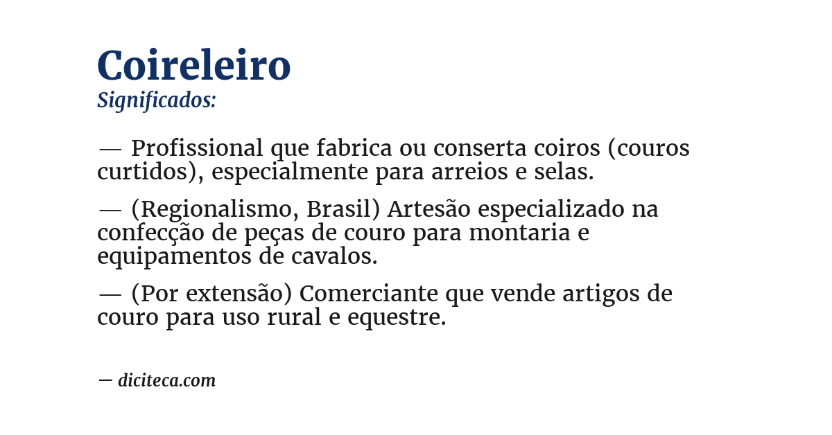 Significado de coireleiro