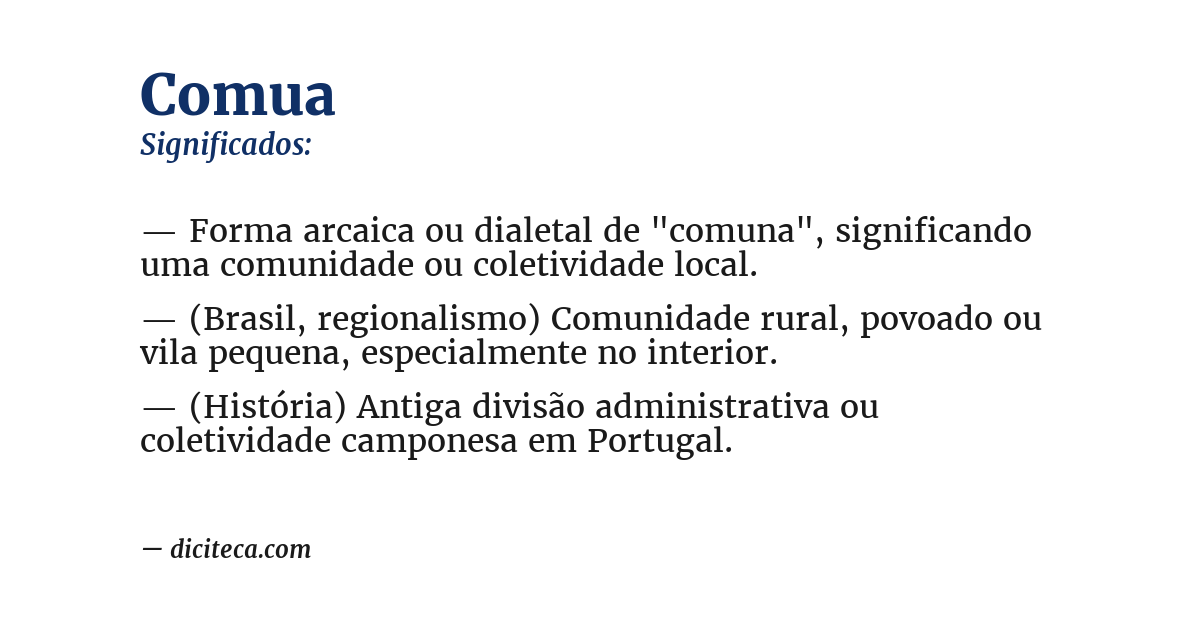 Significado de comua