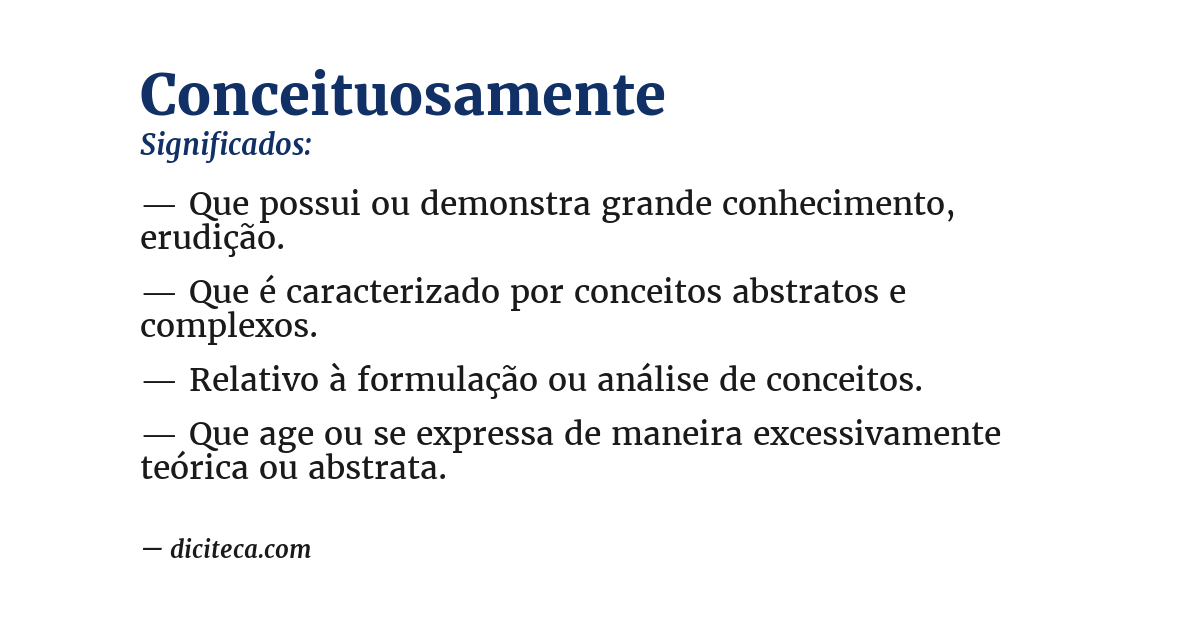 Significado de conceituosamente
