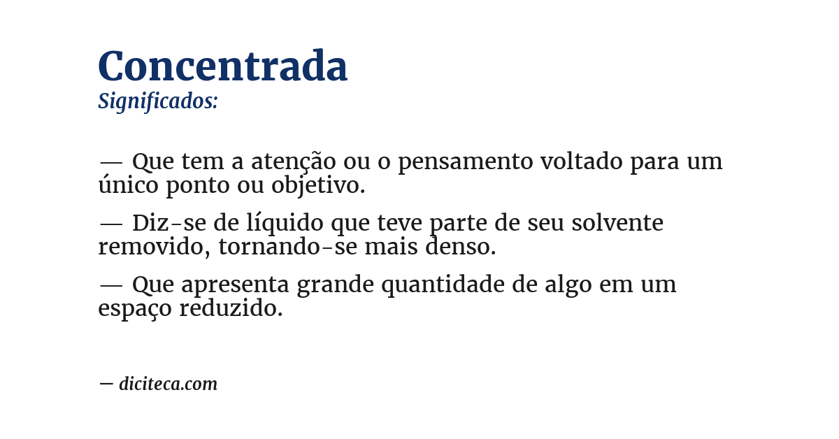 Significado de concentrada