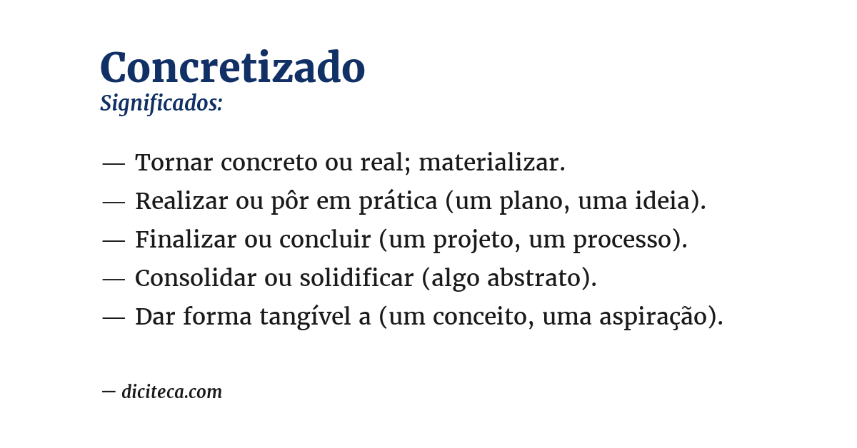 Significado de concretizado