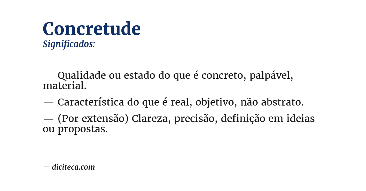 Significado de concretude