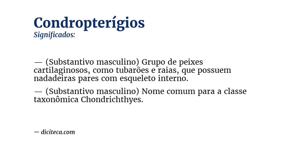 Significado de condropterígios