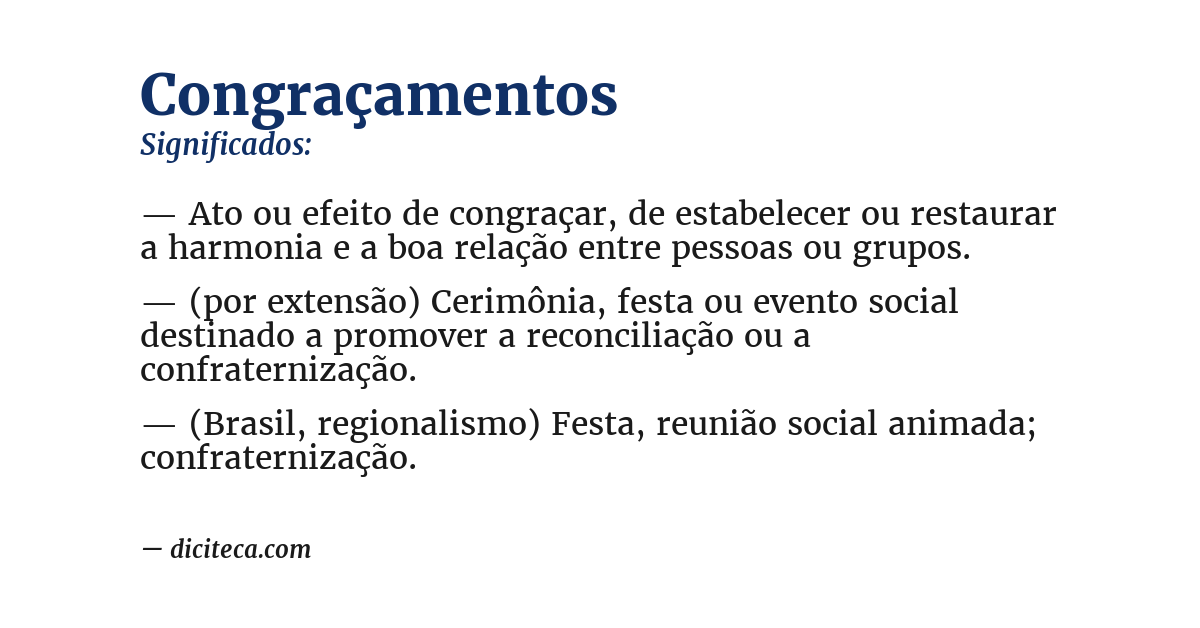 Significado de congraçamentos