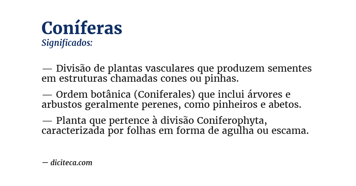 Significado de coníferas