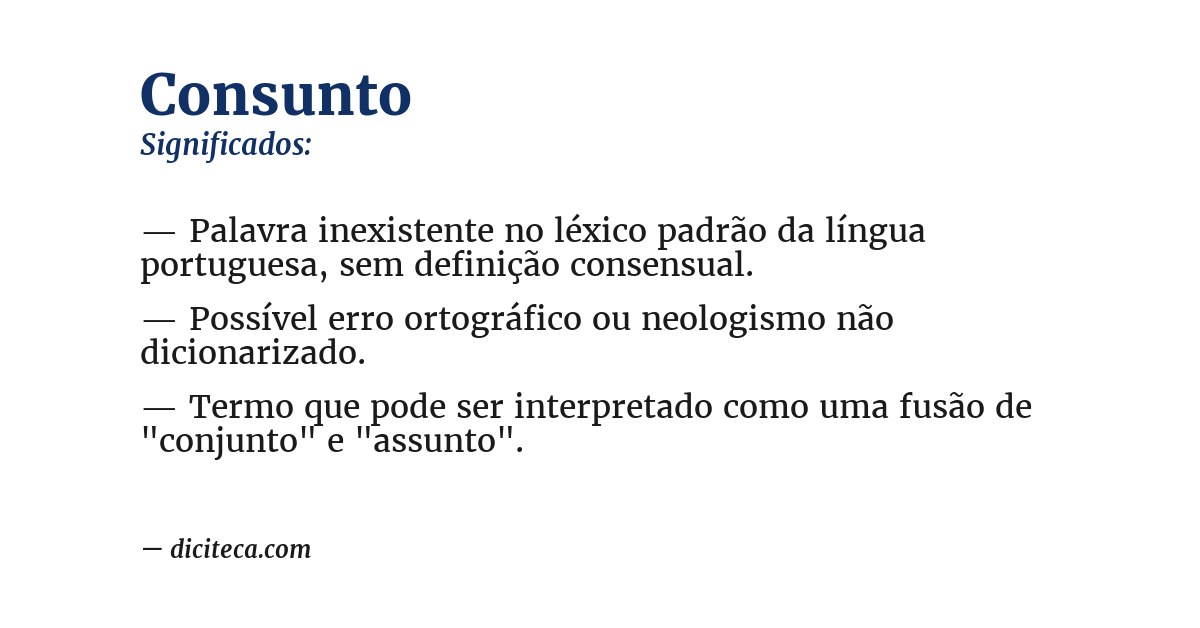 Significado de consunto