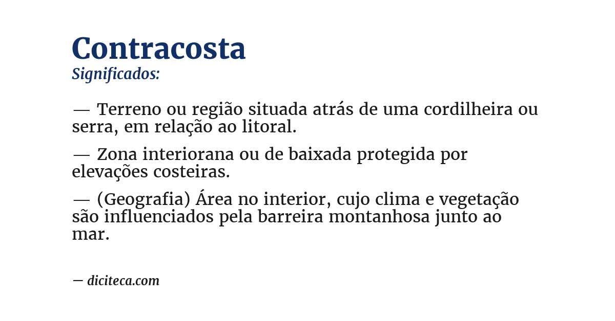 Significado de contracosta