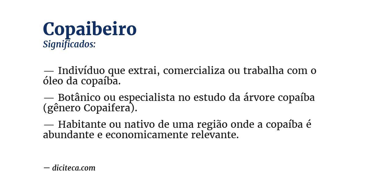 Significado de copaibeiro