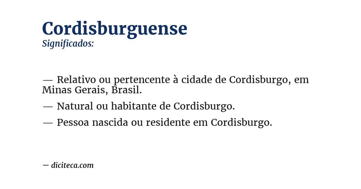 Significado de cordisburguense