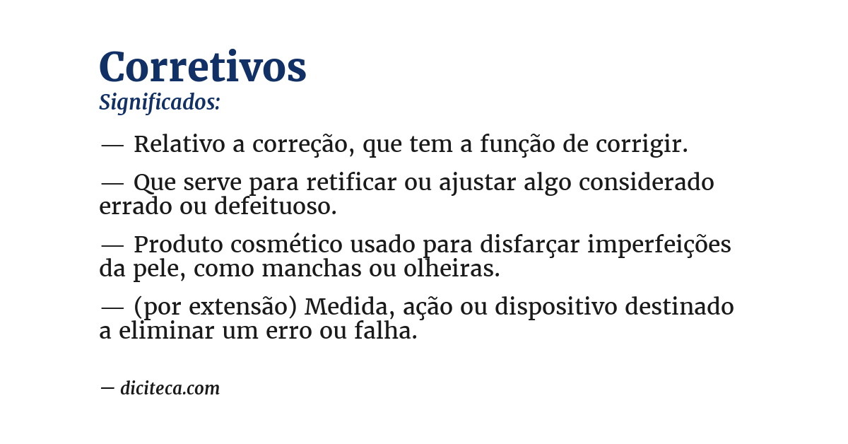 Significado de corretivos