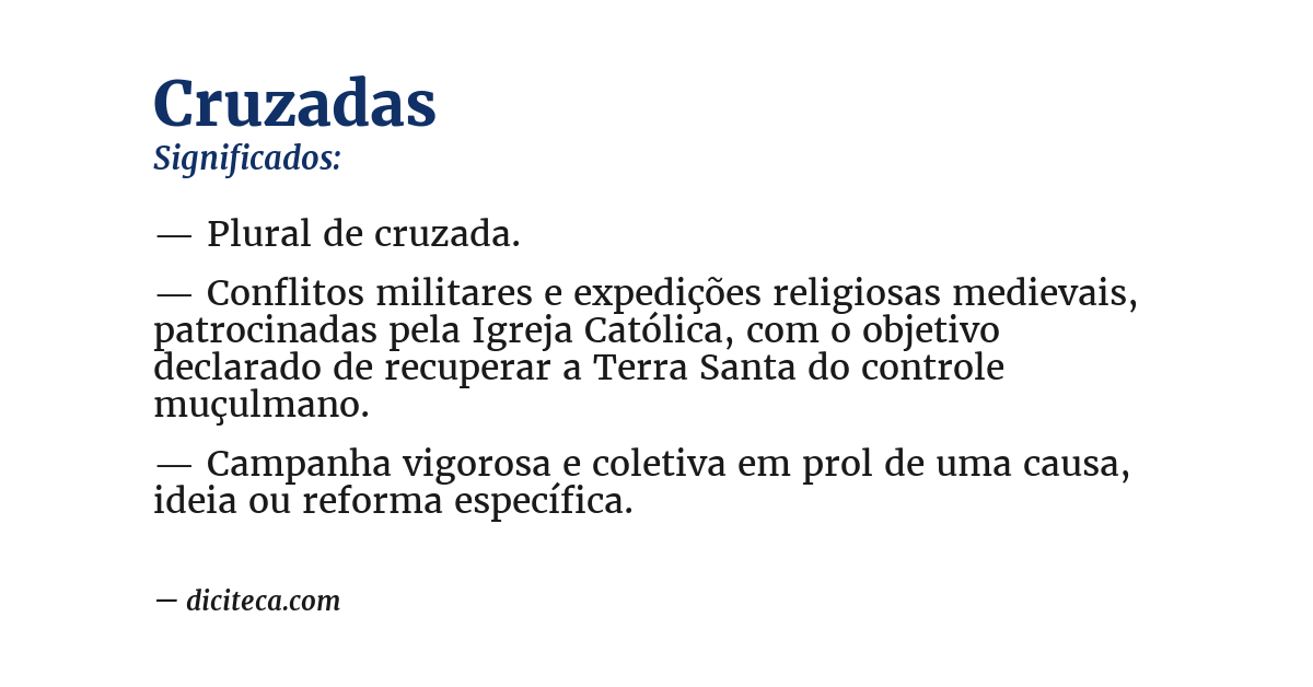 Significado de cruzadas
