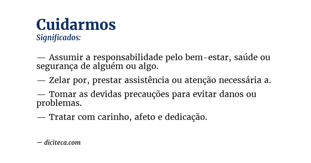 Significado de cuidarmos
