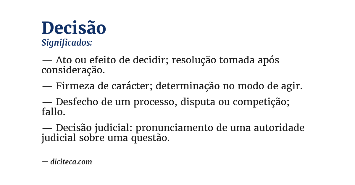 Significado de decisão