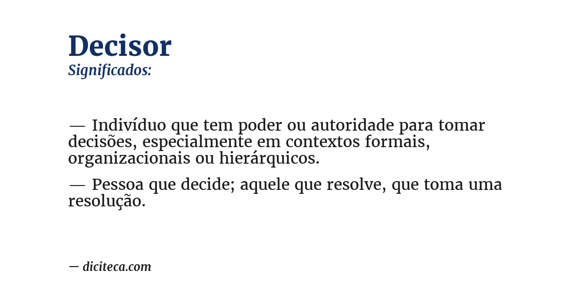 Significado de decisor