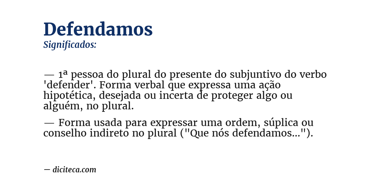 Significado de defendamos