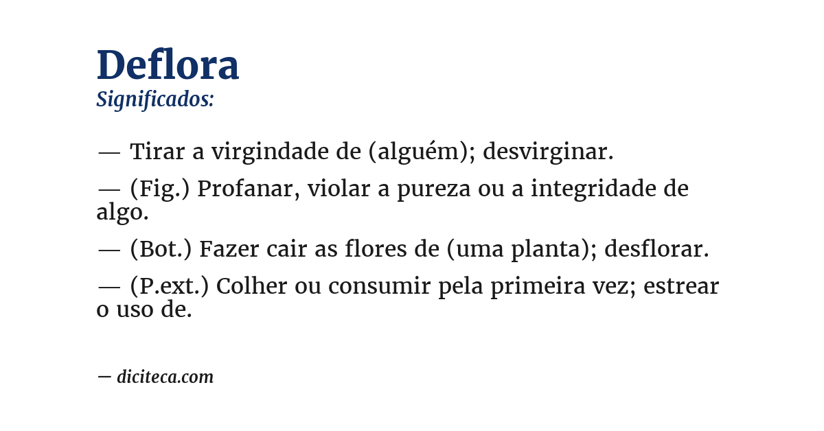 Significado de deflora