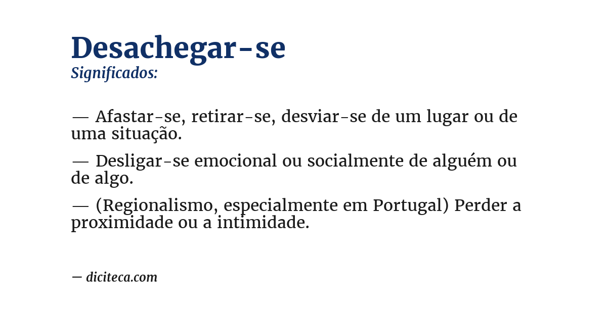 Significado de desachegar-se