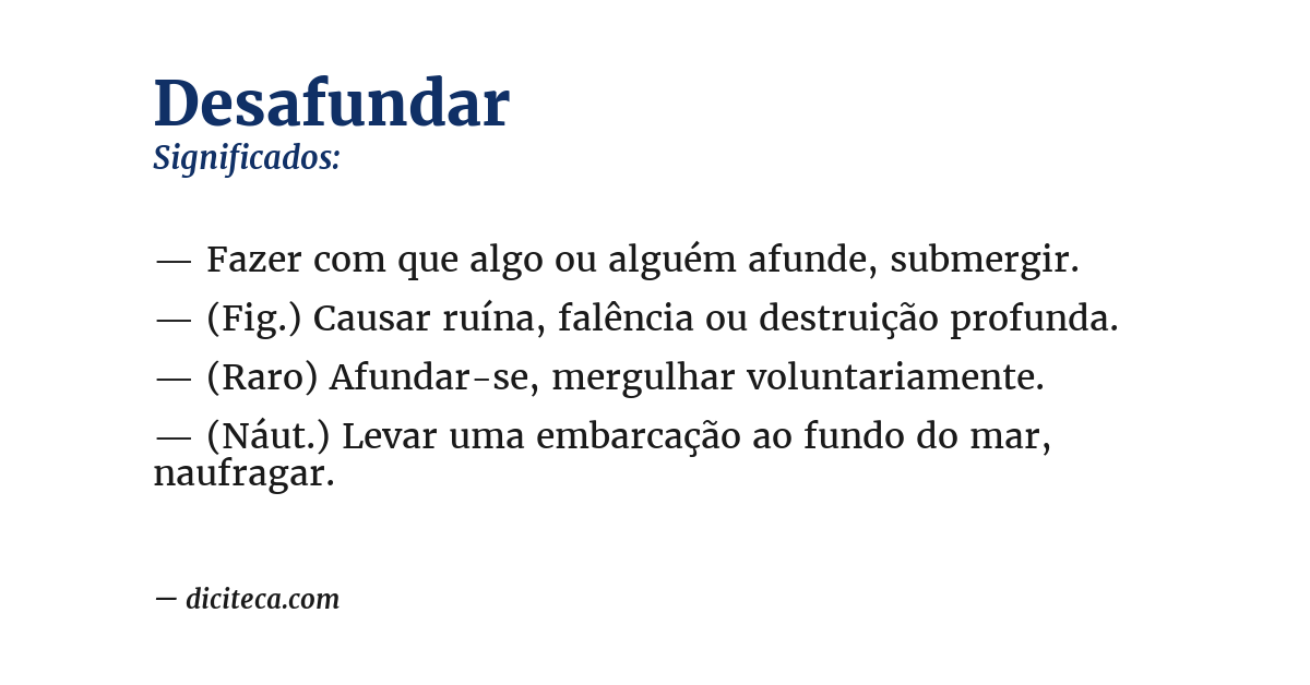 Significado de desafundar