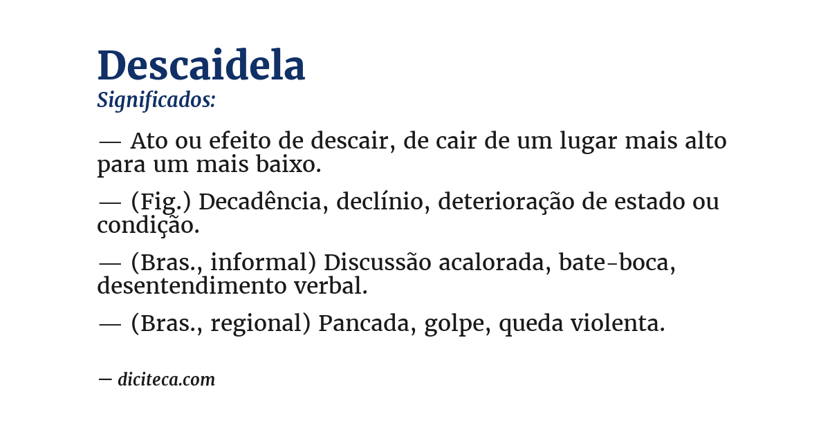 Significado de descaidela