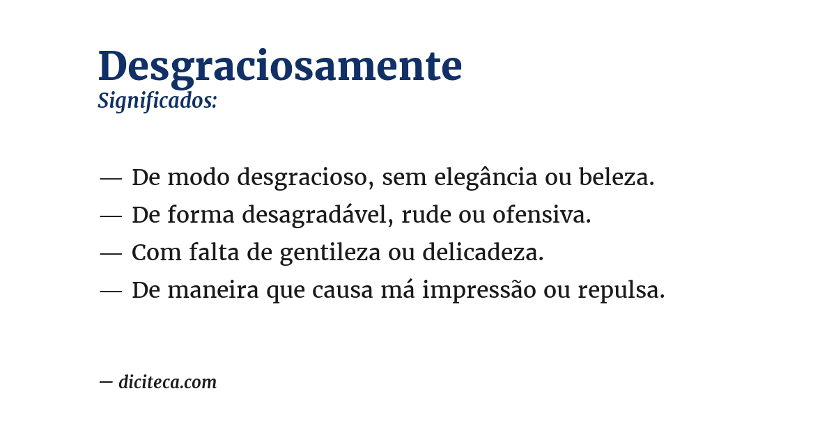 Significado de desgraciosamente