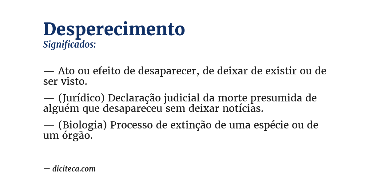 Significado de desperecimento