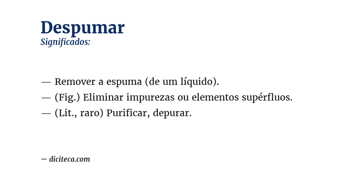 Significado de despumar
