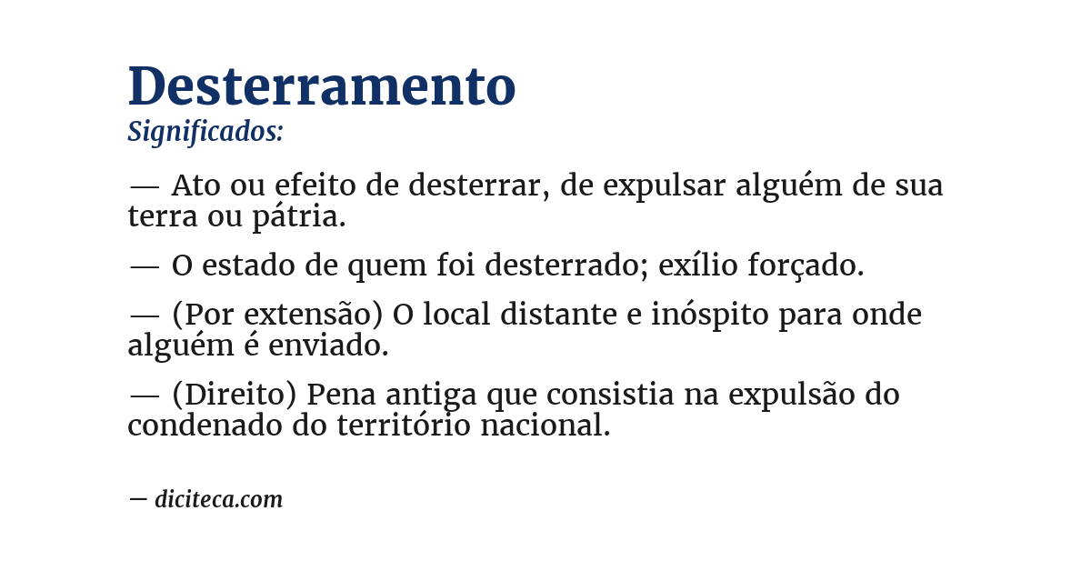 Significado de desterramento
