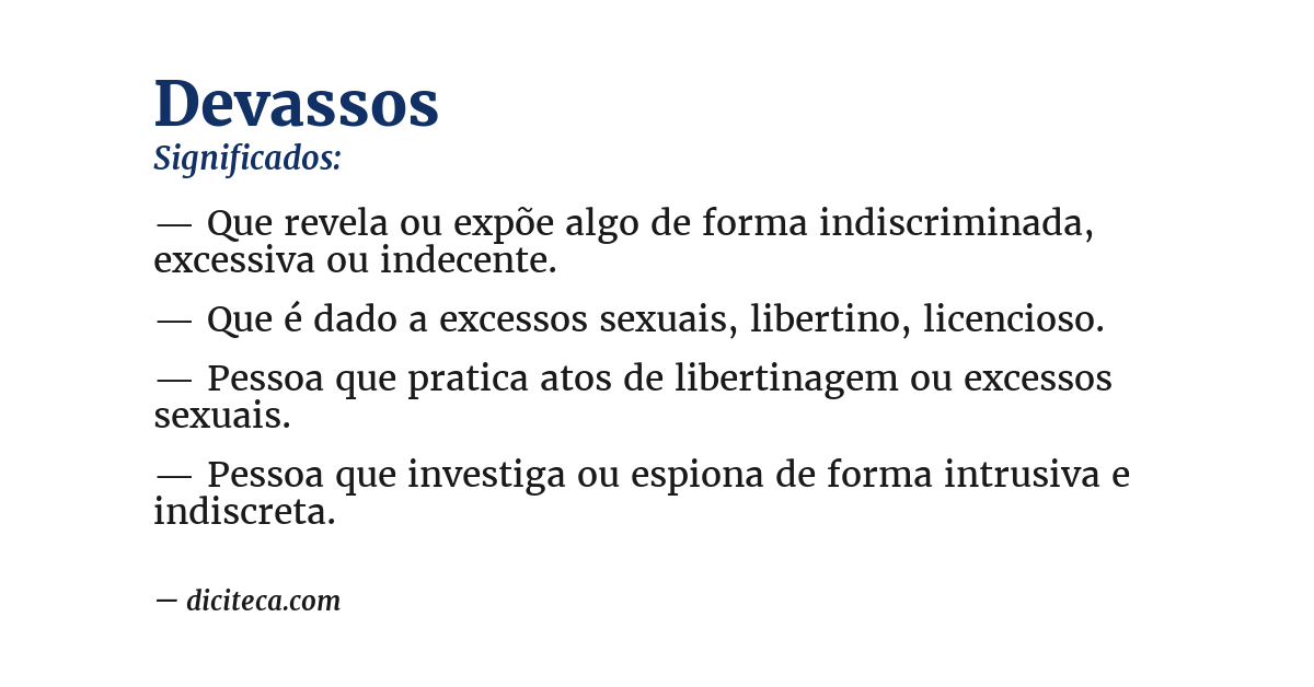 Significado de devassos