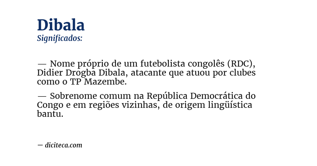 Significado de dibala