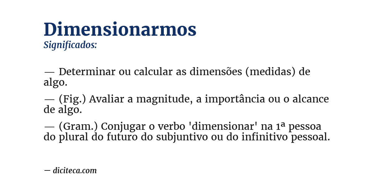 Significado de dimensionarmos