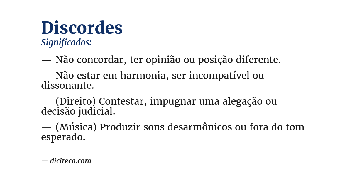 Significado de discordes
