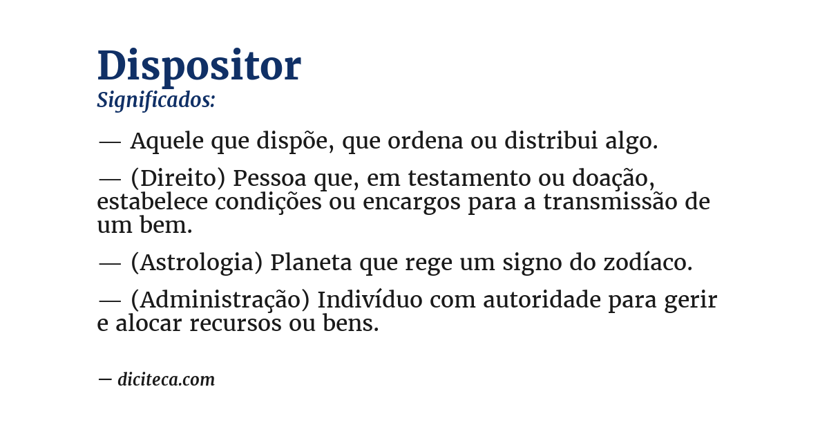 Significado de dispositor