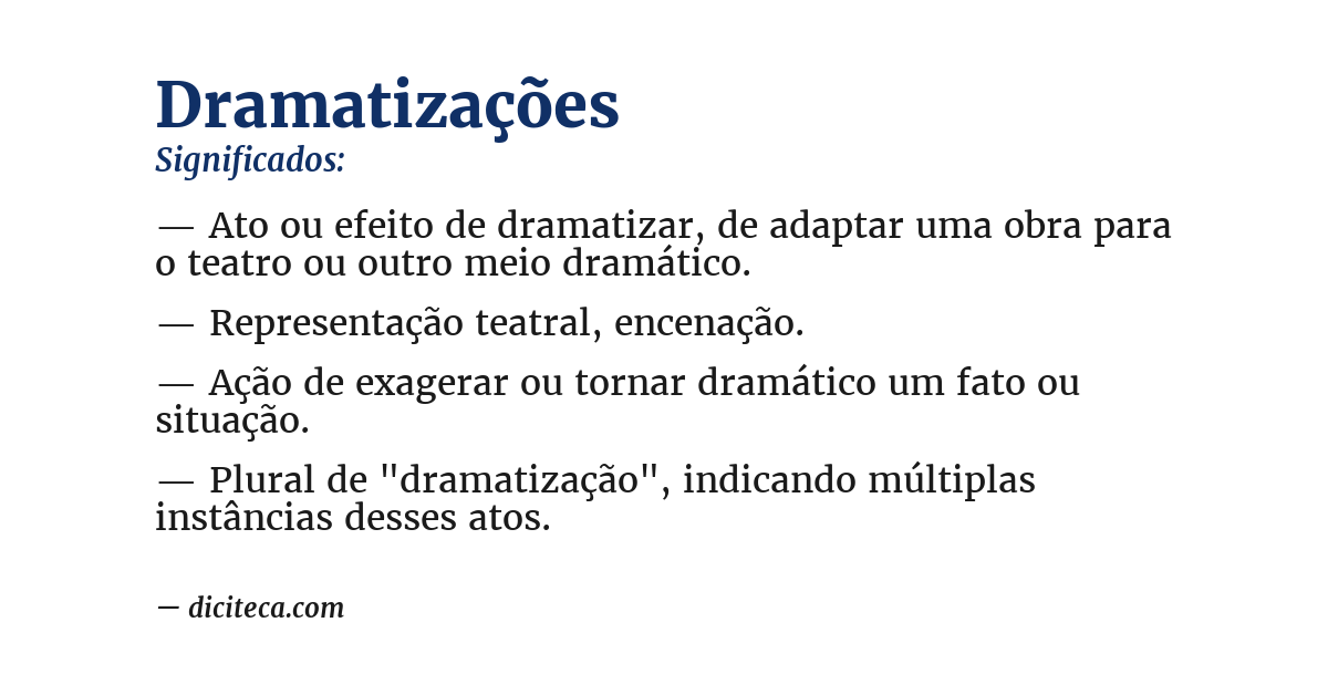 Significado de dramatizações