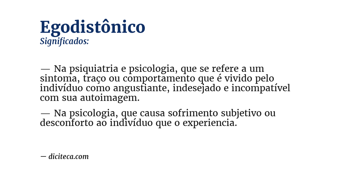 Significado de egodistônico