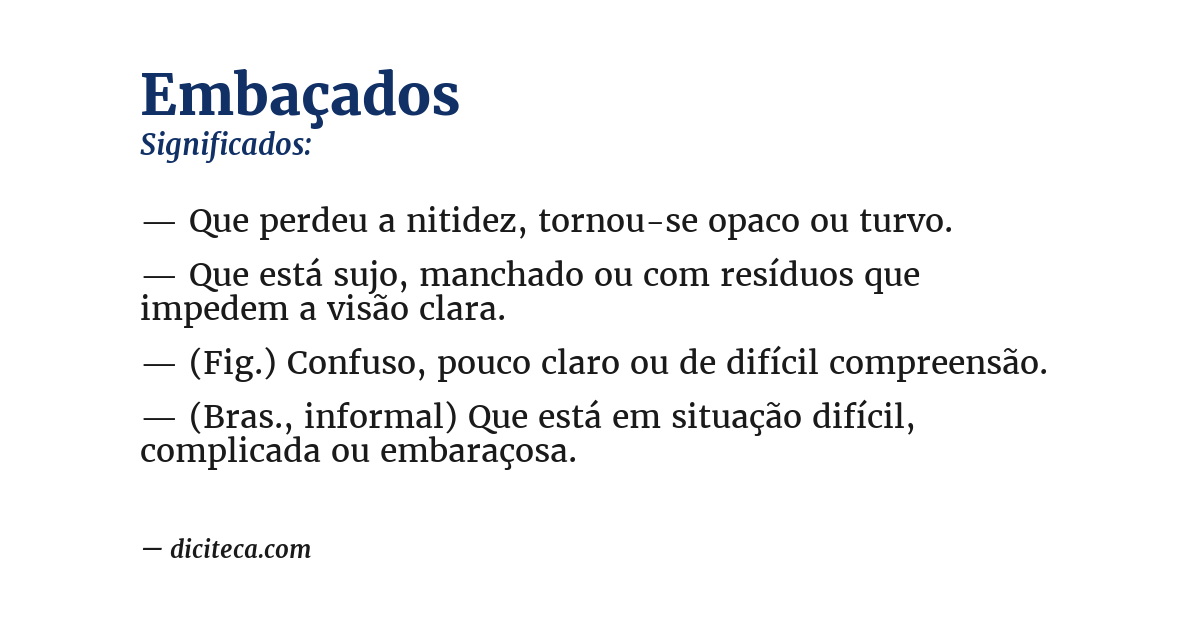 Significado de embaçados