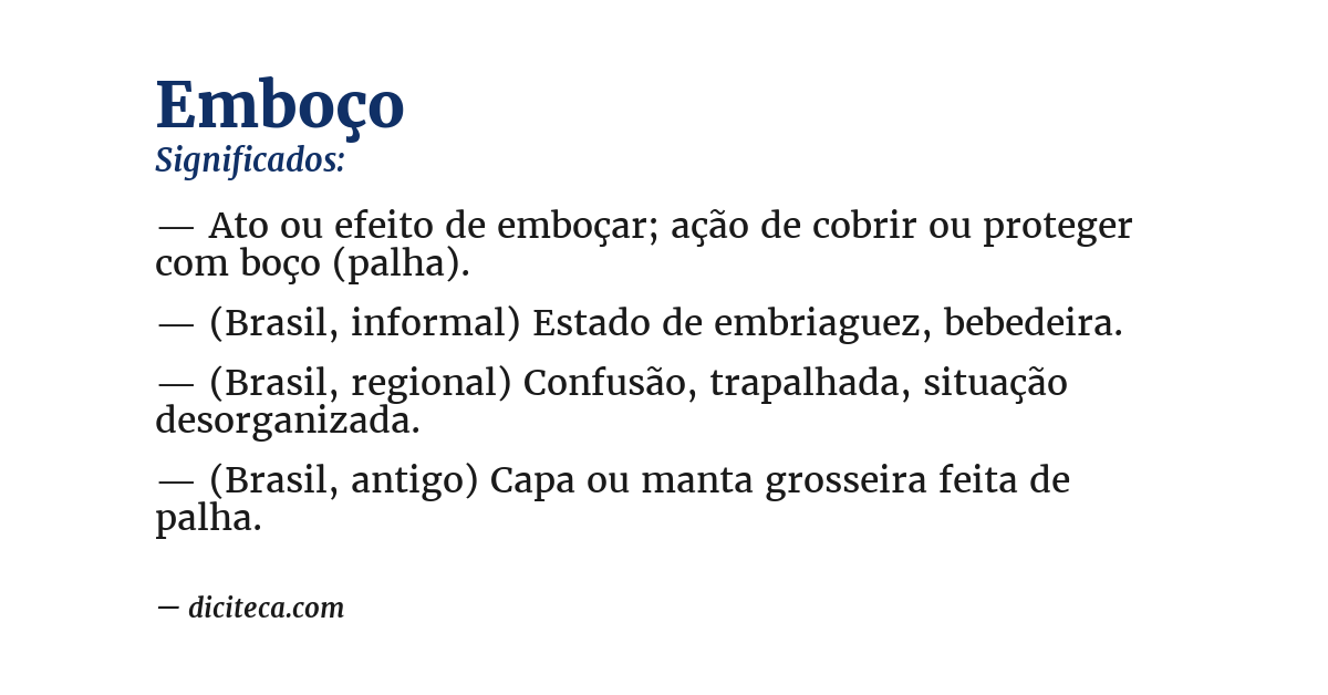Significado de emboço