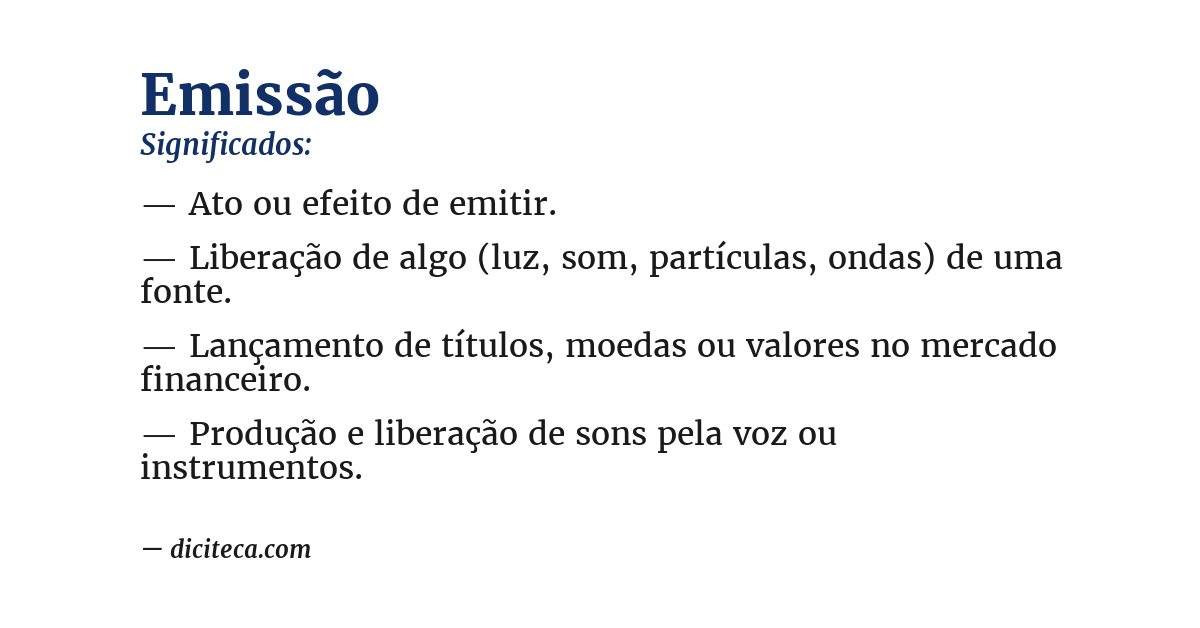 Significado de emissão