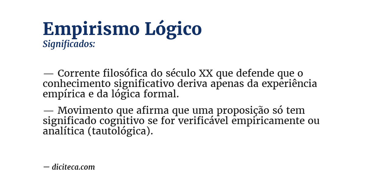 Significado de empirismo lógico