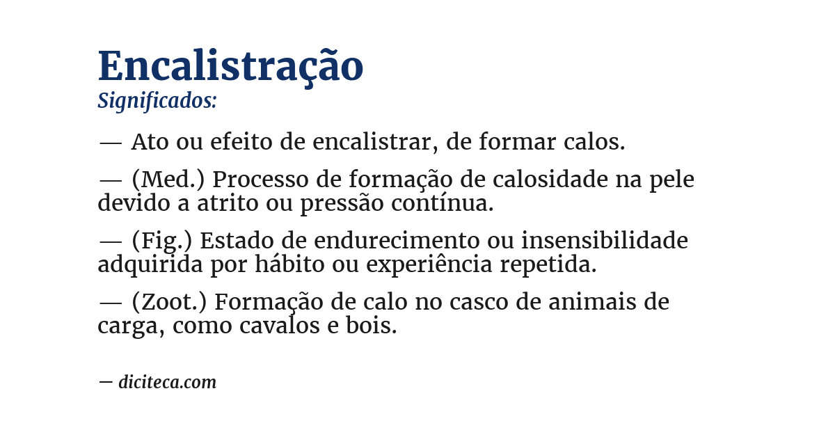 Significado de encalistração