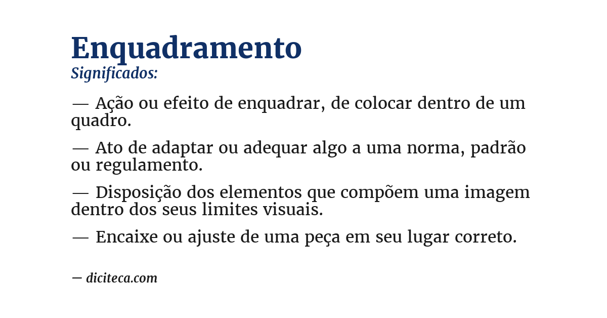 Significado de enquadramento