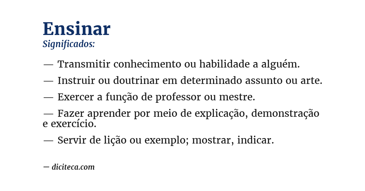Significado de ensinar