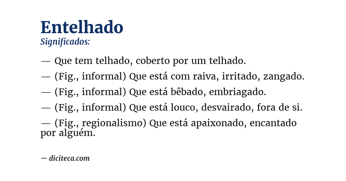 Significado de entelhado