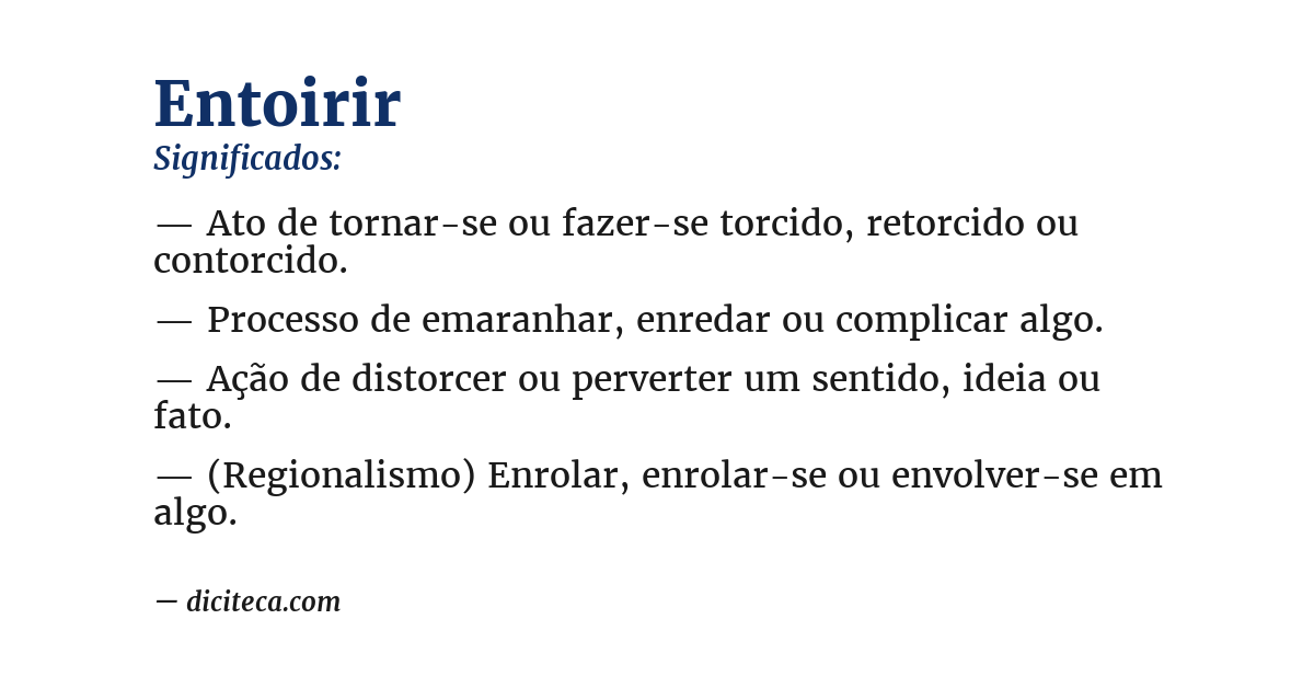 Significado de entoirir