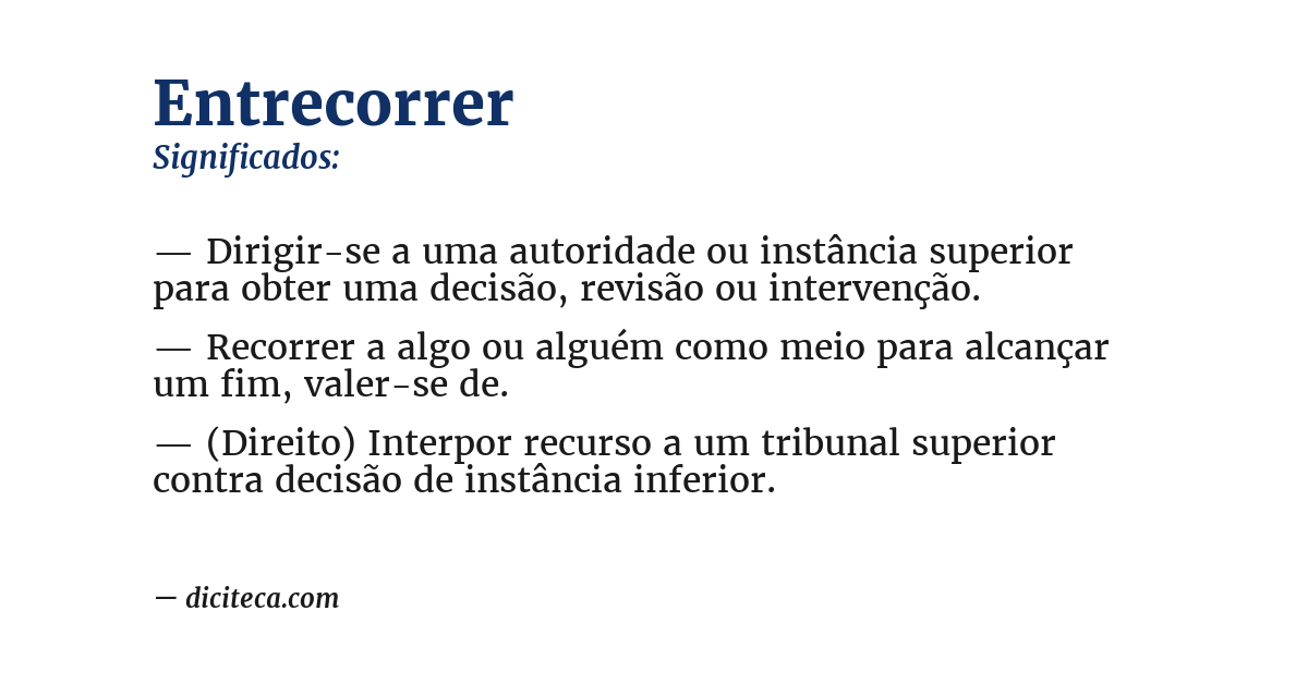 Significado de entrecorrer