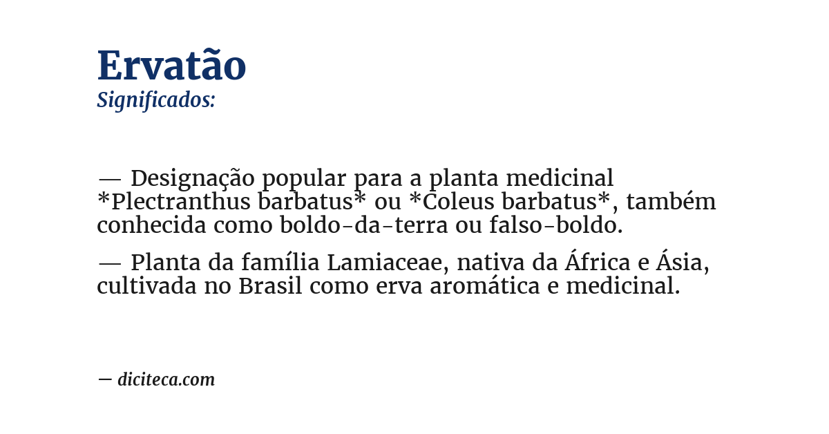 Significado de ervatão