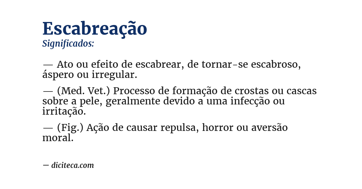 Significado de escabreação