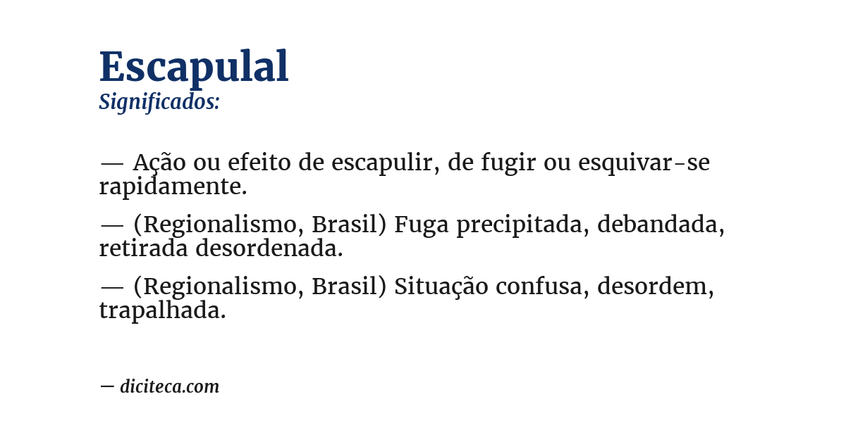 Significado de escapulal