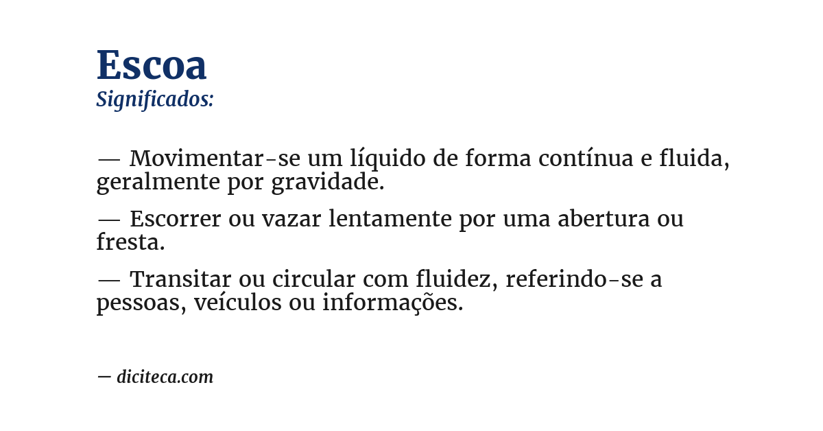 Significado de escoa